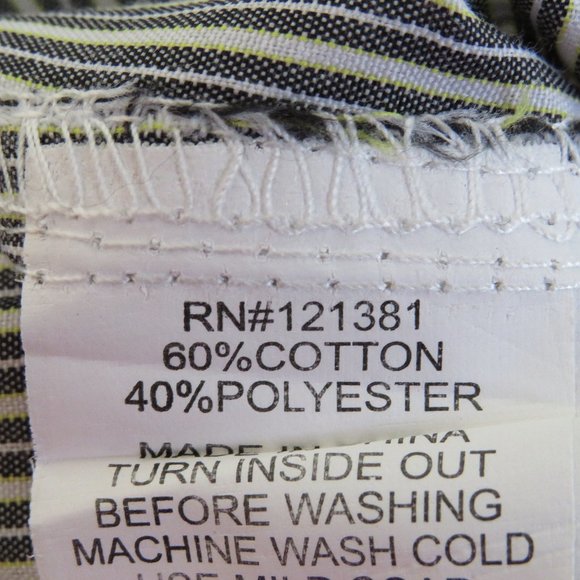 Brooklyn Xpress* Men's Short Sleeve Button Down Curved Hem Stripe‎ Shirt~ XXL - Picture 5 of 11